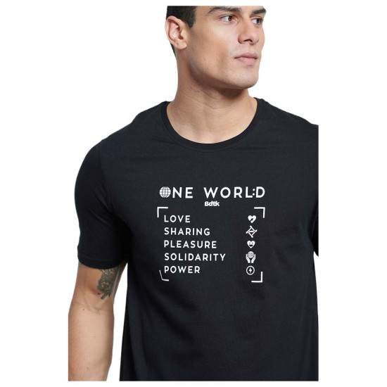 Bodytalk Ανδρική κοντομάνικη μπλούζα One World